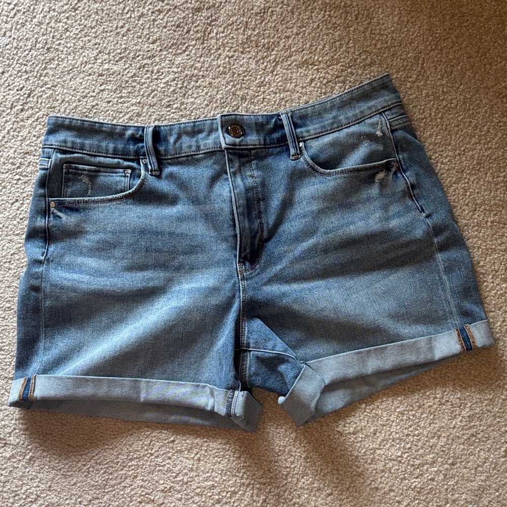 WHITE HOUSE BLACK MARKET | Denim shorts,‎ distressed, size 14